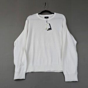 Ben Sherman Ivory Textured Knit Sweater Men’s 2XL Crew Neck Cotton Blend NWT